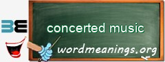 WordMeaning blackboard for concerted music